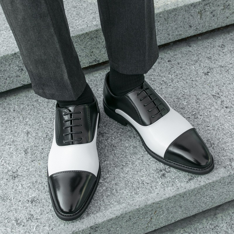 SAOLA Scarpe eleganti formali uomo inglesi stringate colore bloccato matrimonio business derby