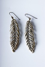 Boho Feather Dangle Earrings Silver Tone Nature Inspired Fashion Jewelry