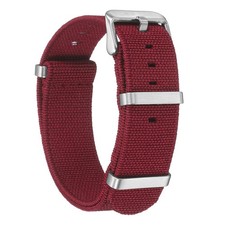 Elastic Nylon Watch Band 22mm Waterproof One-Piece Watch Strap, Red