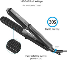Ckeyin Hair Crimper, Professional Crimping Iron and Straighter with Heat Resist
