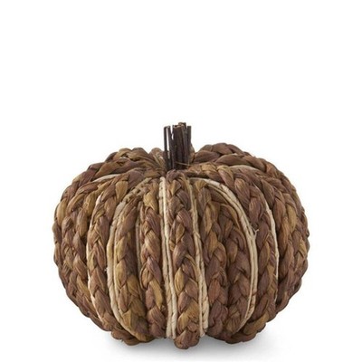BRAIDED CORNHUSK PUMPKIN TWIG STEM