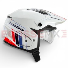 NEW HEBO 2026 ZONE 5 MONO WHITE TRIALS HELMET GLOSS - ALL SIZES EC2206