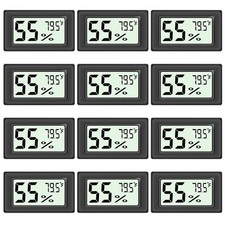 12-Pack Mini Hygrometer Indoor Humidity Meter, Highly Accurate Digital Thermo...
