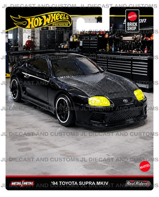 Hot Wheels Brick Shop Exclusive Black 94 Toyota Supra MKIV Premium Card NO CAR!!