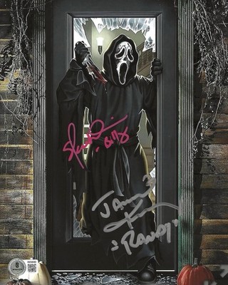 JAMIE KENNEDY & SKEET ULRICH SIGNED SCREAM GHOST FACE 8x10 PHOTO - BECKETT COA