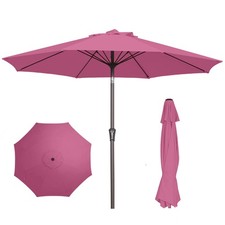 PatioKingdom Patio Umbrella with Push Button Tilt and Crank, 9FT, Rose Pink