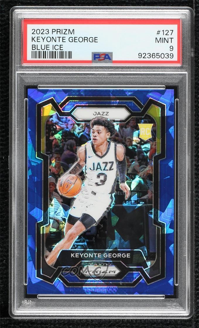 2023-24 Panini Prizm Blue Ice Prizm 28/125 Keyonte George #127 PSA 9 MINT 15eb