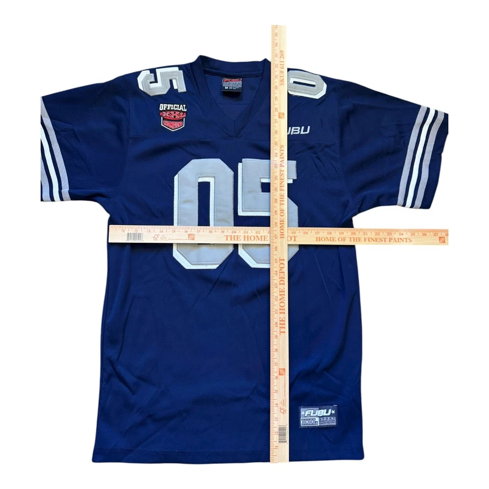 Vintage Y2K FUBU Sport 05 Football Jersey Blue Navy Size Medium - Image 4 of 4