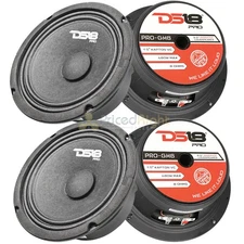 DS18 PRO-GM6 6.5" Midrange Loudspeakers 8 Ohm Car Audio Speaker Mid Range 4 Pack