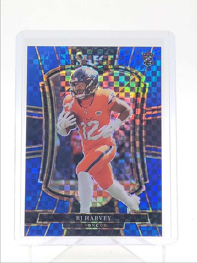 RJ HARVEY 2025 SELECT PREMIER LEVEL ROOKIE BLUE PRIZM BRONCOS RC /175 Q5692