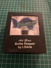 Blue Marlin Art Glass Bottle Stopper
