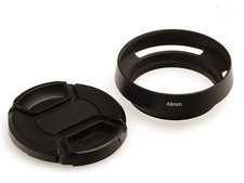 Metall 49mm Schraub Gegenlichtblende für ⦰ 49 mm mit Snap-On Objektivdeckel 58mm