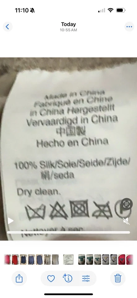 Classic! J. Crew Navy Women Blouse Sz 14 Button 100% Silk Long Sleeve - Image 4 of 4