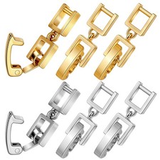 6 Pcs Bracelet Extender Gold 1.18"  0.20" Foldover Extension Jewelry Clasps Box