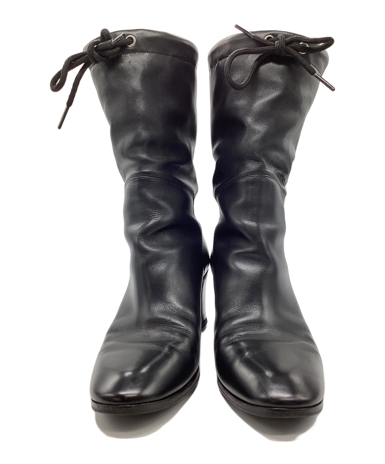 GUCCI August Boots Shoes EU 37 US 7 Leather Black Authentic thumbnail 12