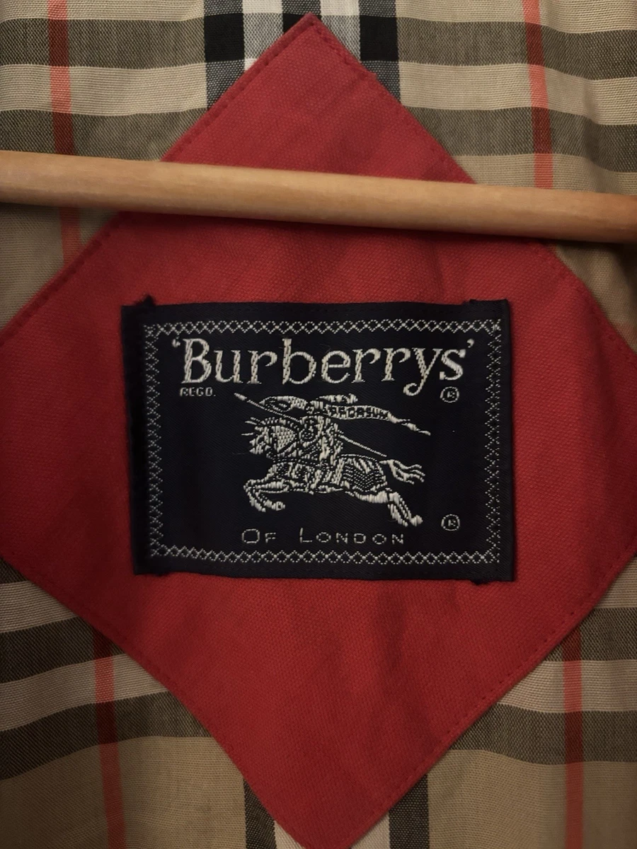 Abrigo chaqueta de campo vintage Burberrys rojo con capucha Nova Check etiqueta 2 se adapta a Reino Unido 8-10