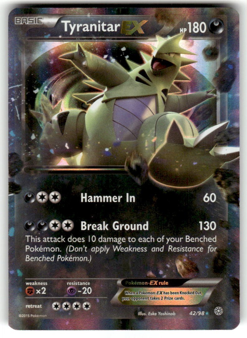 Tyranitar EX Holo 42/98 Ancient Origins 2015 Pokémon TCG MP Crease