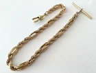 Vintage Pocket Watch Chain  Fancy Rope Link Gold Plated in Excellent Condition