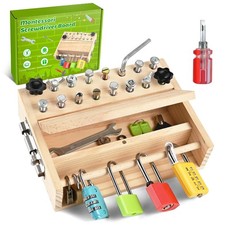Montessori Screwdriver Board Set, Montessori Toys for 3 4 5 with 6 Locks and ...