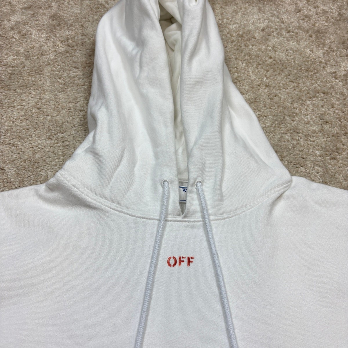 Off-White Main Label Virgil Abloh Stencil Arrows Logo Print Hoodie