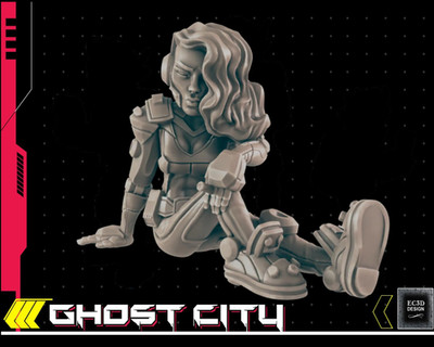 Woman on Smoke Break - Cyberpunk NPC - 28mm or 32mm - Ghost City