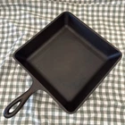 Vintage Lodge Square 9.75" Cast Iron Skillet 8SQSK Flat Smooth Restored