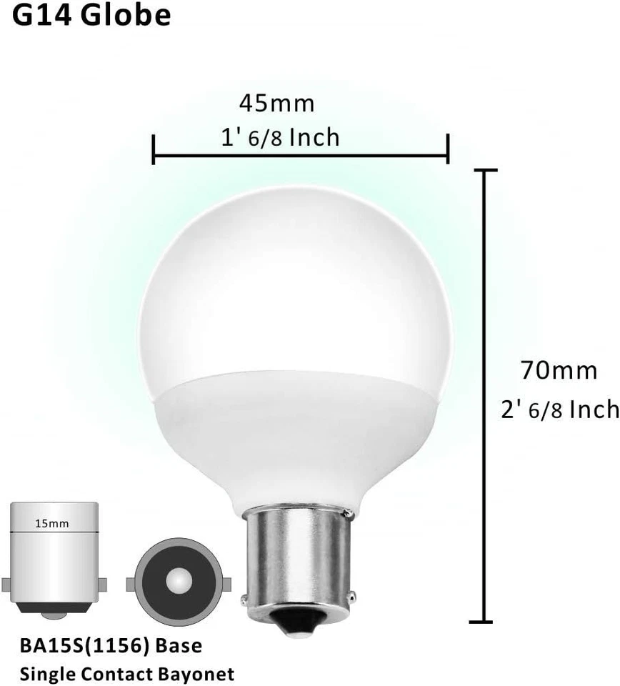 LED RV Vanity Bulbs 12V BA15S Cool White 6000K 4-Pack Light for Camper Boat - Image 4 of 4