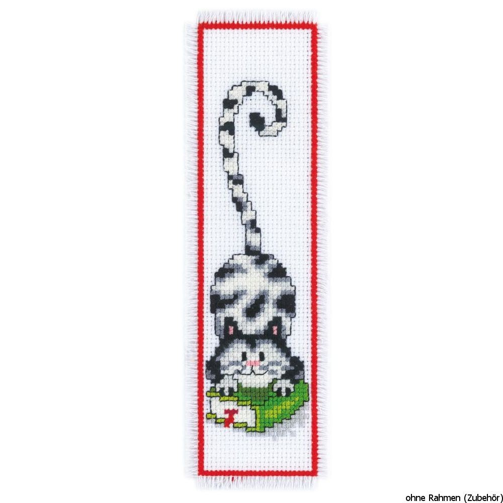 Vervaco Bookmark Black and White Cat Counted Cross Stitch Kit, Multi-Colour - Image 3