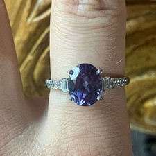 Lab Created Alexandrite Sterling Silver Ring Size 9