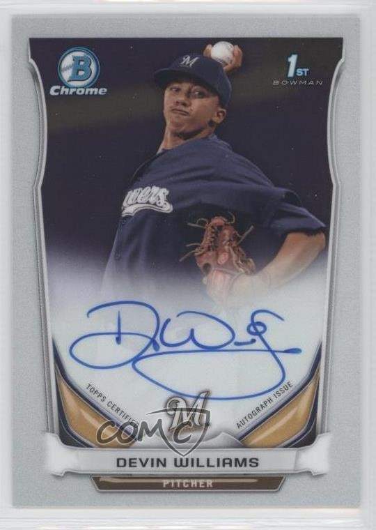 2014 Bowman Chrome Prospect Auto Devin Williams #BCAP-DWI Auto 2d9