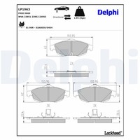 Delphi BremsbelÄGe Satz Vorderachse Passend FÜR Chrysler Sebring | LP1963