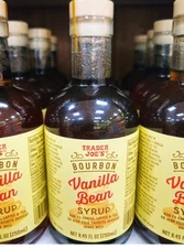2 Bottles Trader Joe’s Bourbon Vanilla Bean Syrup LIMITED
