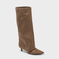Women's Bianca Tall Boots - A New Day Dark Taupe 8