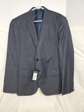 EMPORIO ARMANI Super 130s M LINE Navy Check Virgin Wool Suit Jacket Coat Blazer