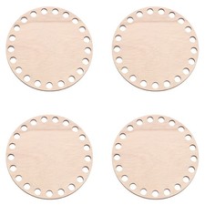 4" Dia Crochet Basket Bottom, 4Pcs Round Blank Crochet Base, Brown