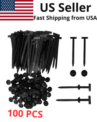 100pcs Automotive Nylon Cable Ties Fastener Kit Universal Car Zip Tie Buckle C
