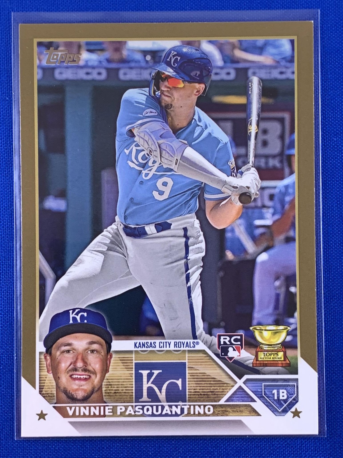 2023 Topps Vinnie Pasquantino #302 Royals Rookie Gold Parallel #102/2023