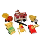 Vintage 1960s Fisher Price Little People Lot Of 8 Vehicles, People, Horse