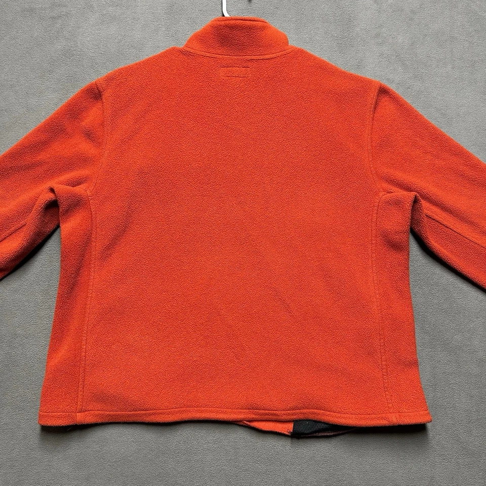 Vintage J Crew Sweater Men XL Orange Quarter Zip Fleece Pullover Made In USA 90s - Image 2 of 4
