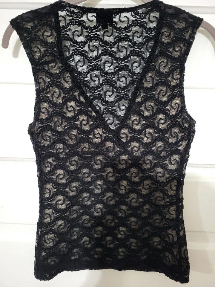 Y2K 90's Womens Lace Blouse Top L - Image 2 of 4