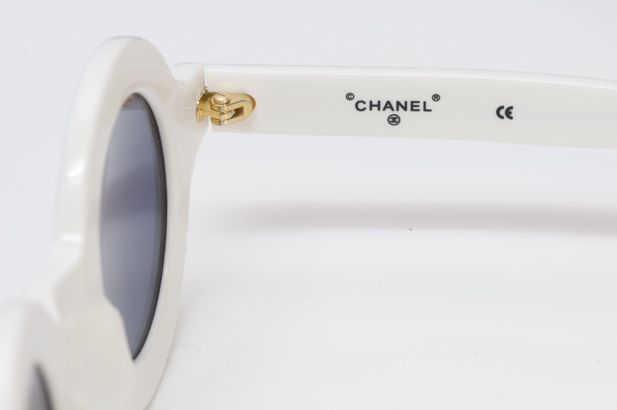 ICONIC CHANEL CC 1993 White Round 01945 Sunglasses | eBay