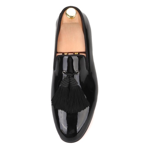 Merlutti schwarz Lackleder Quaste Hochzeit flach - Bild 5 von 5