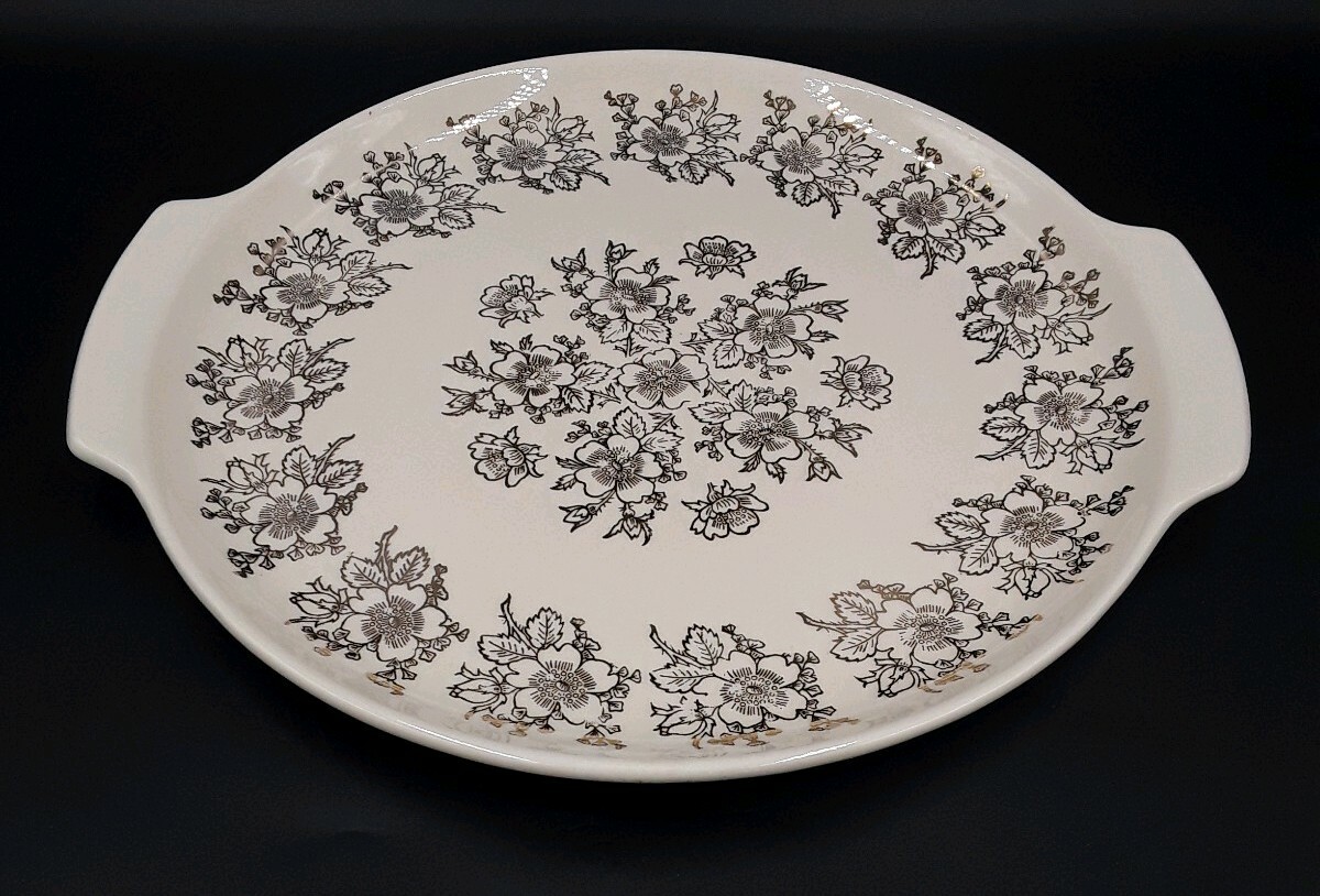 FRENCH SAXON CHINA~UNION MADE U.S.A.~22 KT GOLD DINNER PLATTER