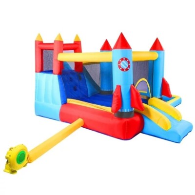  Inflatable Bounce House with Blower Jumping Castle with 2 Slides for Kids 3-12 