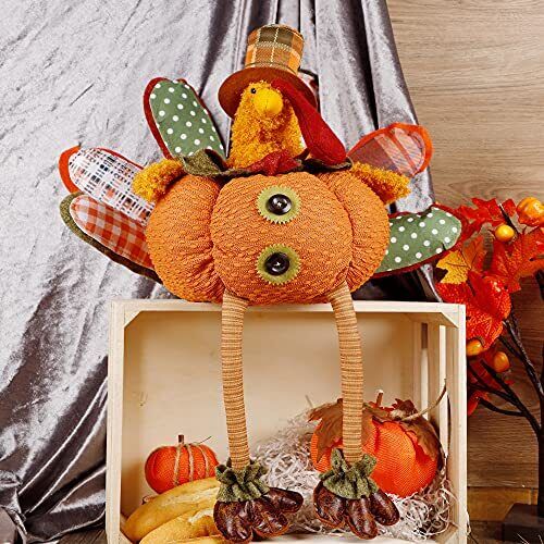 Thanksgiving Decoration 31.5" x 18.5" Plush Turkey with Stretchable Head, - Picture 7 of 7