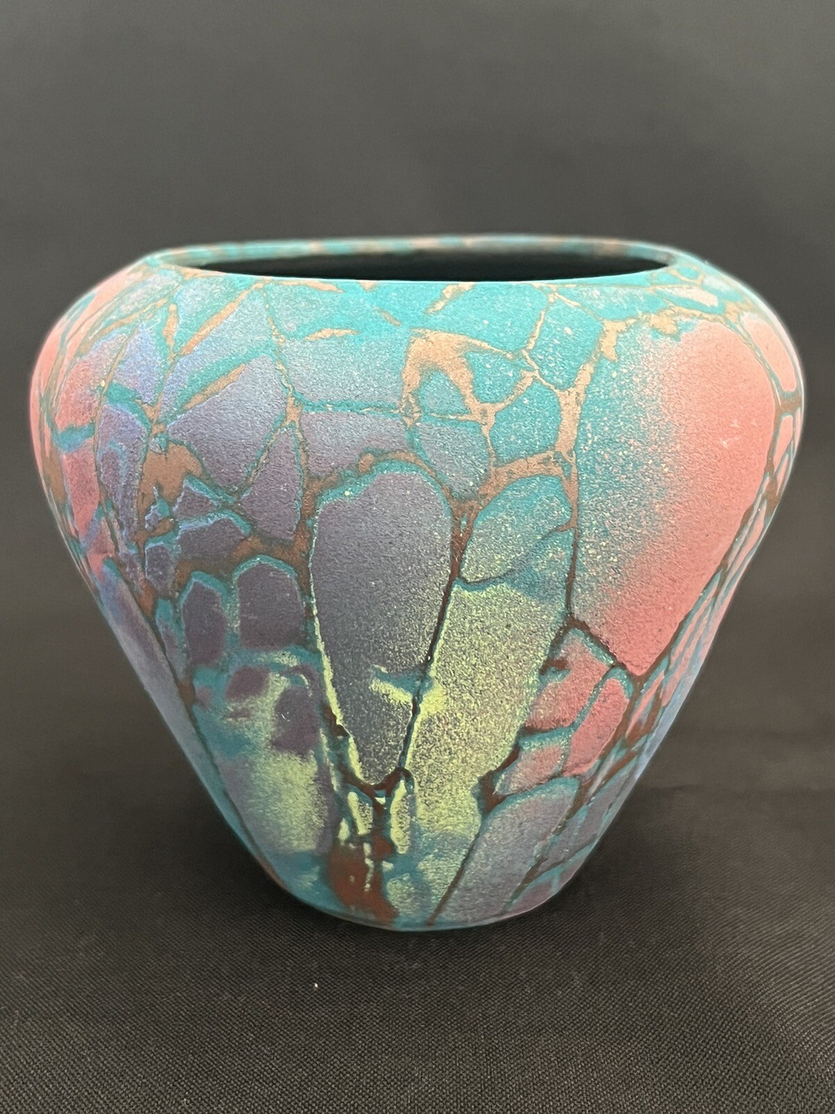 Raku Vase Sarah Frederick Hand Crafted Studio Art Pottery 4