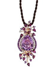 SALE LeVian Amethyst 14K Strawberry Rose Gold Pendant Necklace Le Vian CRAZY