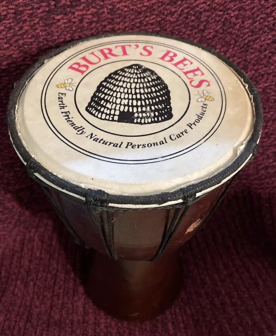 tand Offer Het Rare one of a kind?? Burts Bees promotional Bongo Drum Wooden 12” Tall |  eBay