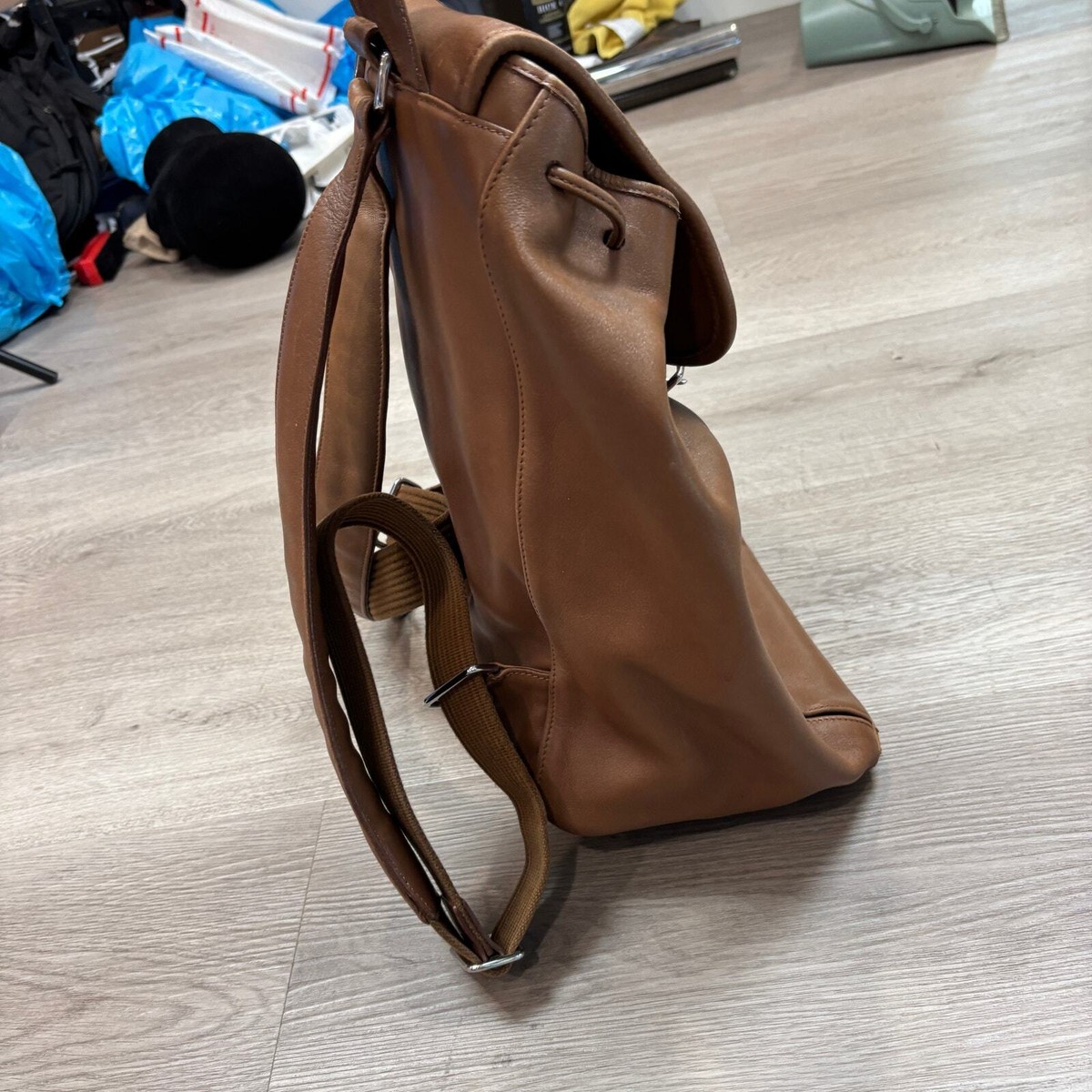 Rare Vintage Coach 5408 Drawstring Buckle Flap Leather Backpack