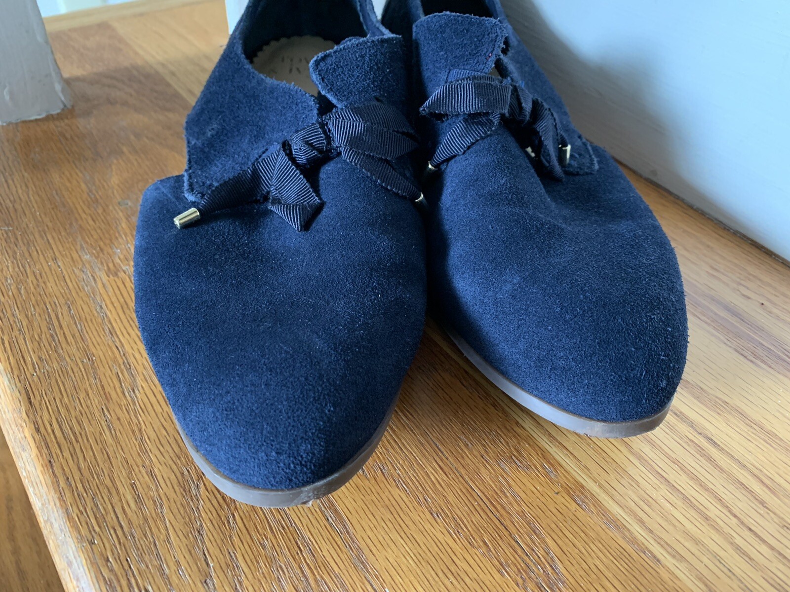 Crown & Ivy Blue Suede Oxford Shoes Size 7 Jasnina Gem